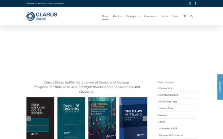 Skjermbilde av claruspress.ie