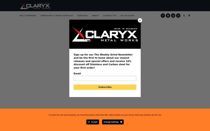 Screenshot of claryxmetalworks.com