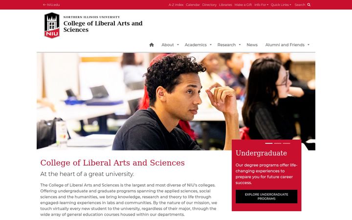 Screenshot von clas.niu.edu
