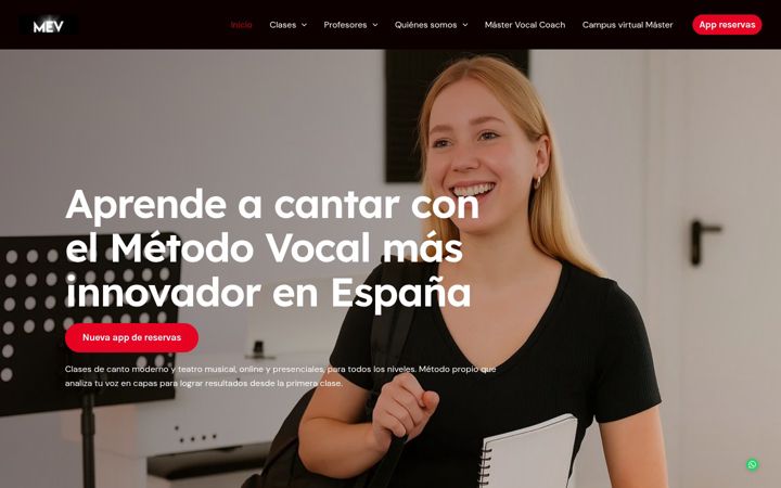 Screenshot of clasesdecantomev.com