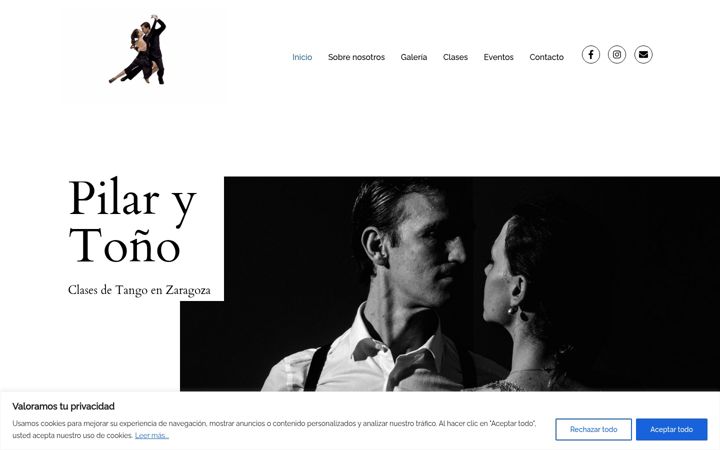Screenshot of clasesdetangoenzaragoza.com