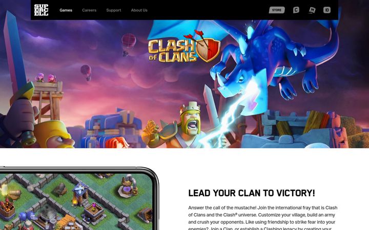 Kuvakaappaus sivustosta clashofclans.com
