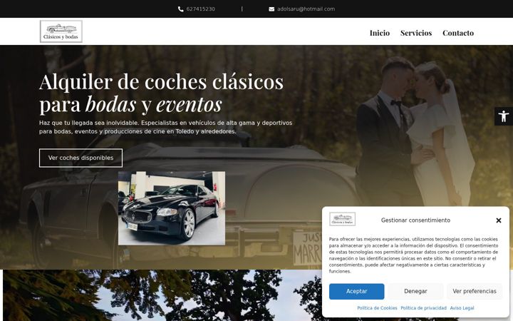 Screenshot of clasicosybodasebora.com