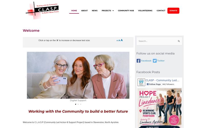 Screenshot of clasps.org.uk