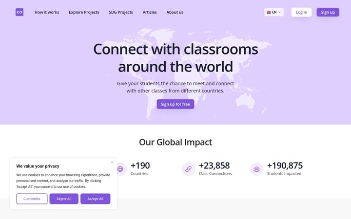 Screenshot van class2class.org