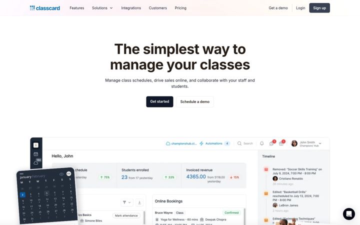 Screenshot of classcardapp.com