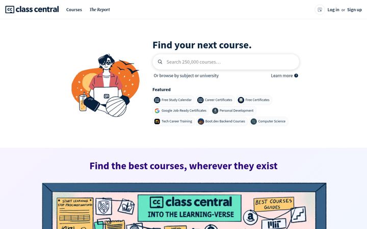 Skjámynd af classcentral.com