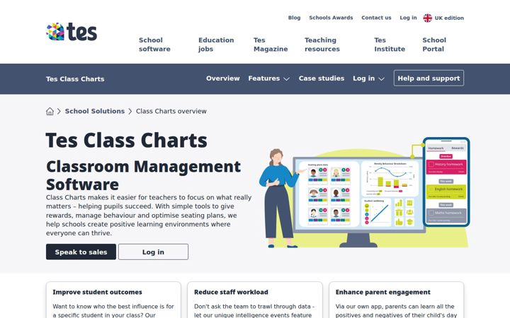 Screenshot of classcharts.com