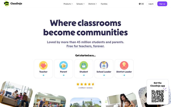 Captura de ecrã de classdojo.com