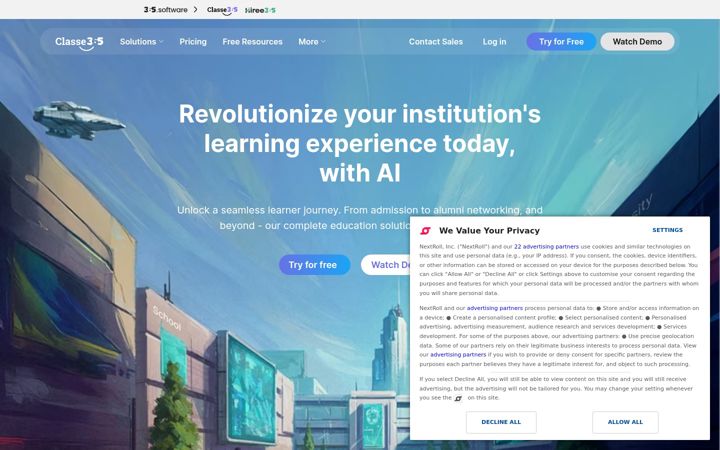 Screenshot of classe365.com