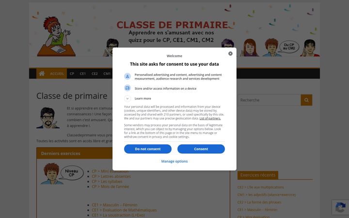 Screenshot of classedeprimaire.com