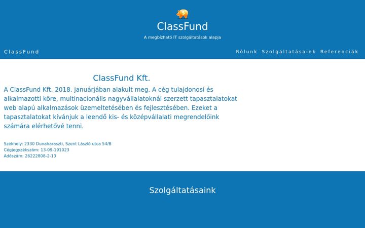 Screenshot stránky classfund.hu