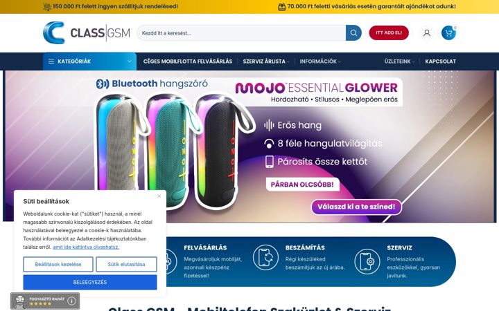 Screenshot stránky classgsm.hu