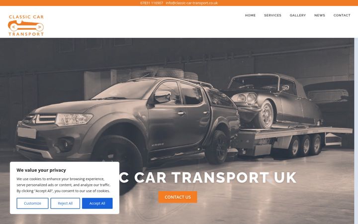 Screenshot of classic-car-transport.co.uk