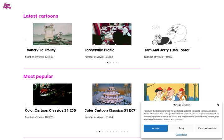 Screenshot of classic-cartoons.com