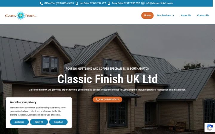 Screenshot of classic-finish.co.uk