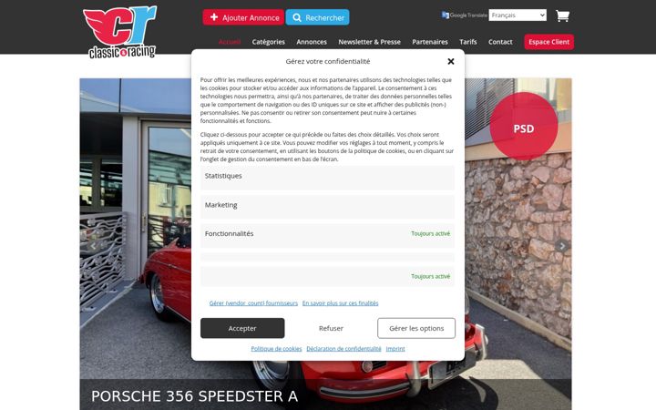 Zrzut ekranu classic-racing-annonces.fr