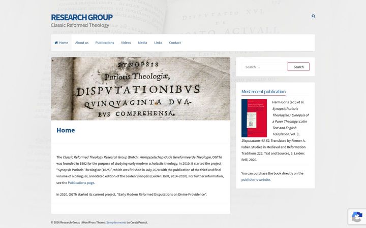 Screenshot van classic-reformed-theology.org