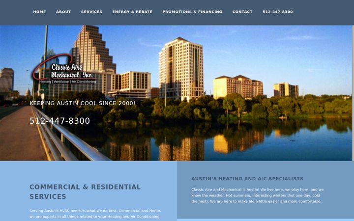 Screenshot of classicairemechanical.com