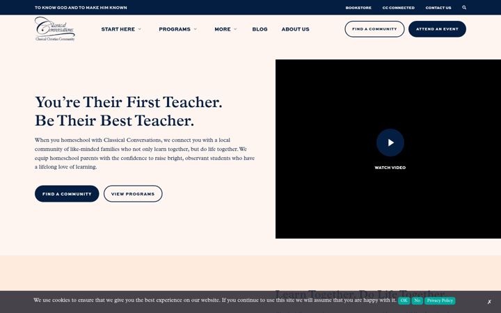 Screenshot of classicalconversations.com
