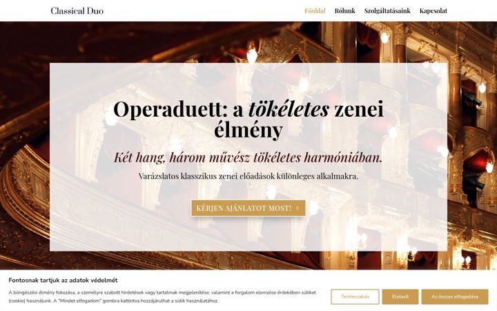 Screenshot stránky classicalduo.hu