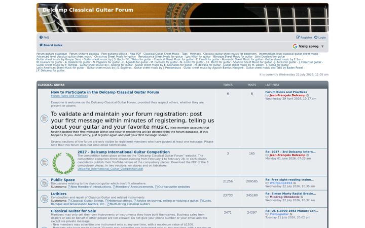 Screenshot of classicalguitardelcamp.com