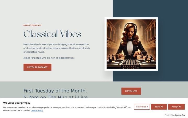 Captura de ecrã de classicalvibes.uk