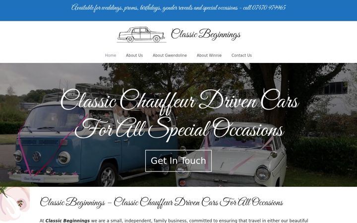 Screenshot of classicbeginnings.co.uk