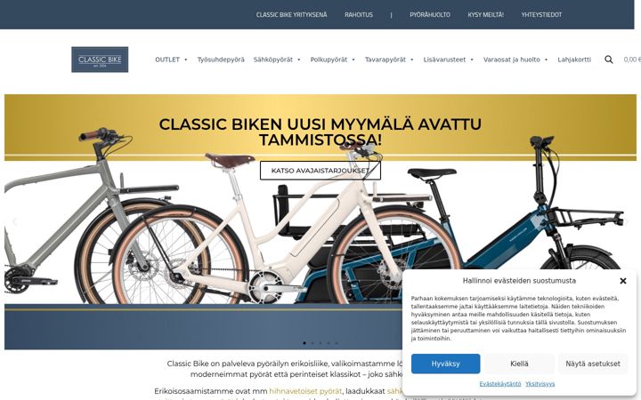 Screenshot von classicbike.fi