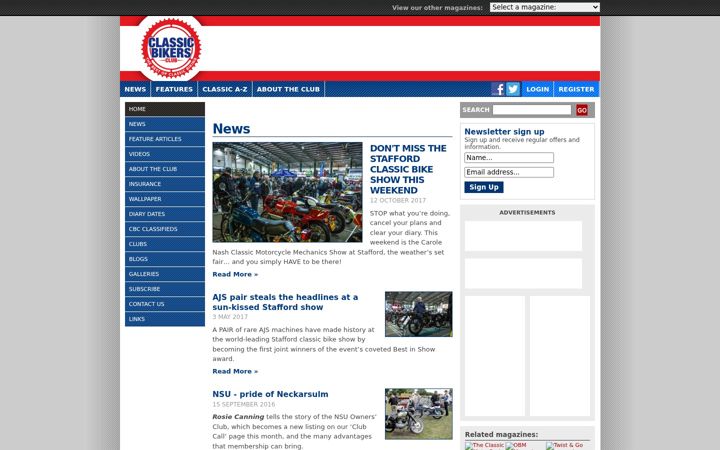 Screenshot of classicbikersclub.com