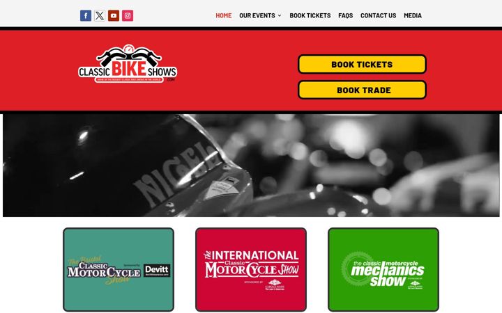 Screenshot of classicbikeshows.com