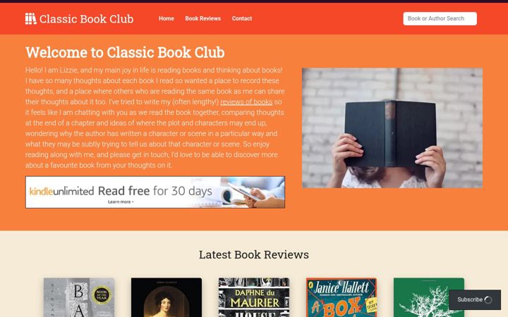 Ekrano kopija classicbookclub.co.uk