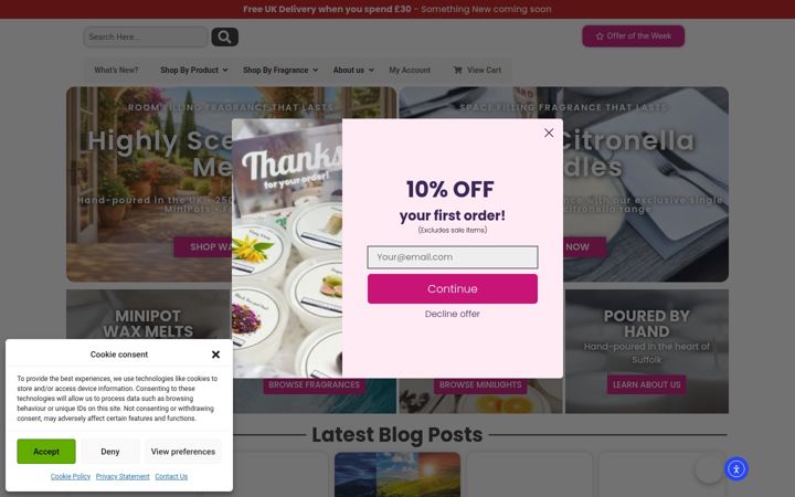 Screenshot of classiccandle.com