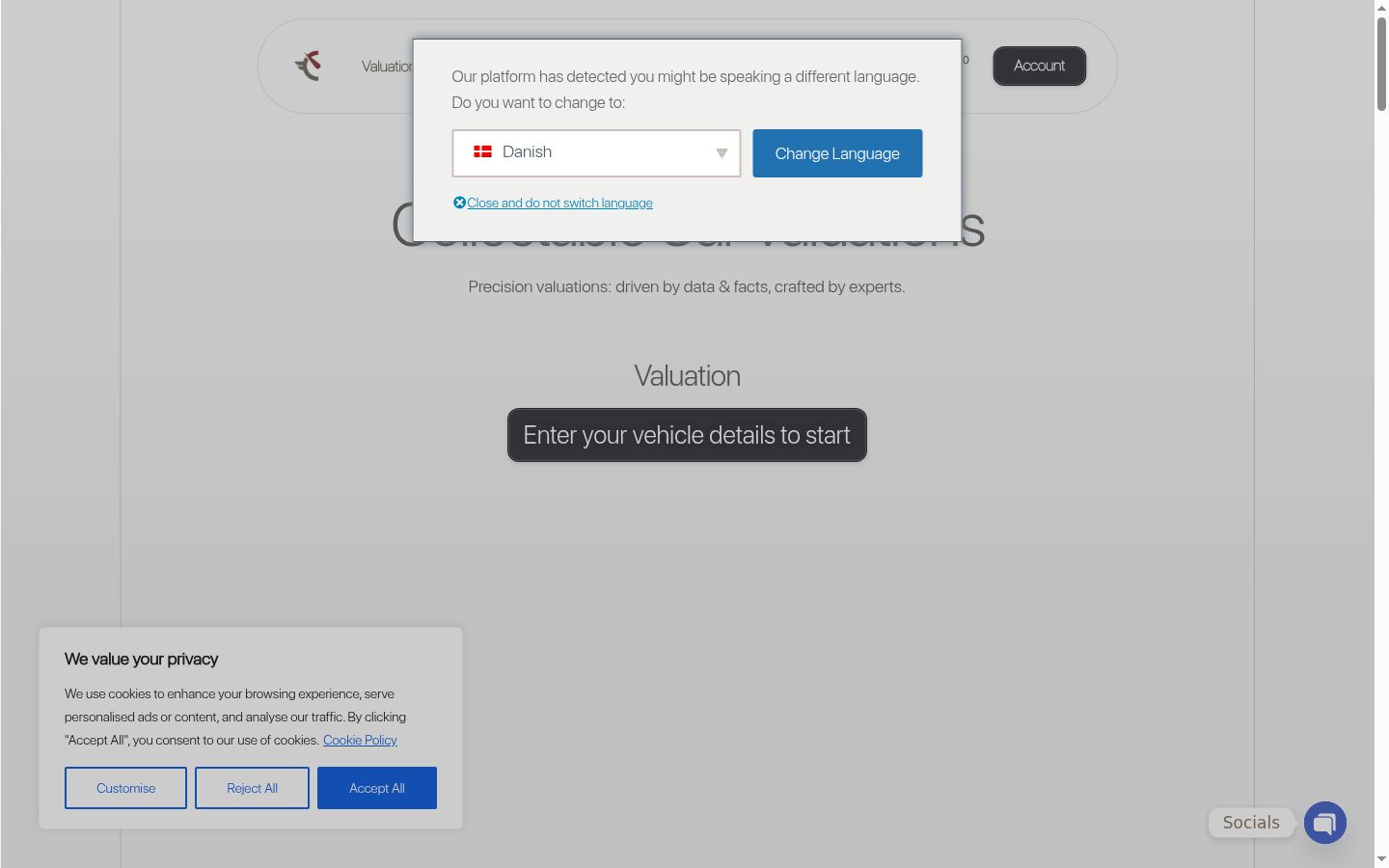 Screenshot tal-banner tal-kunsens muri qabel kwalunkwe interazzjoni