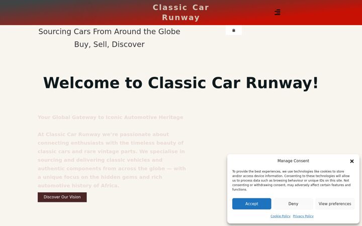 Ekrano kopija classiccarrunway.co.uk