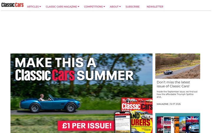 Screenshot of classiccarsmagazine.co.uk