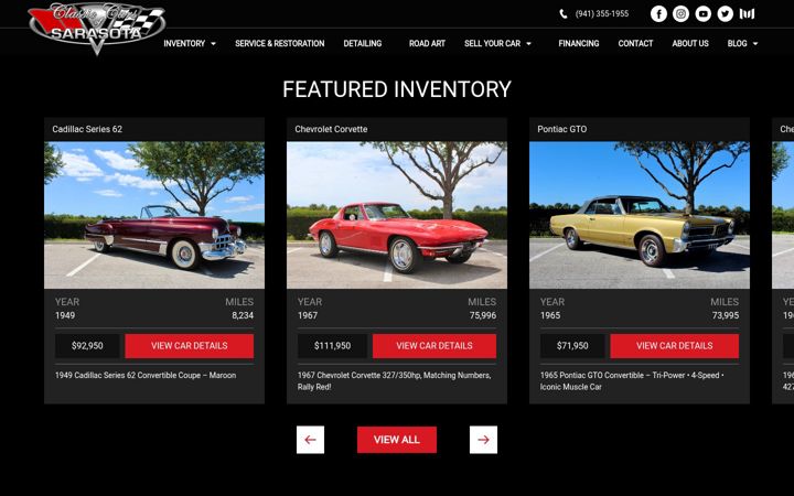 Screenshot of classiccarsofsarasota.com