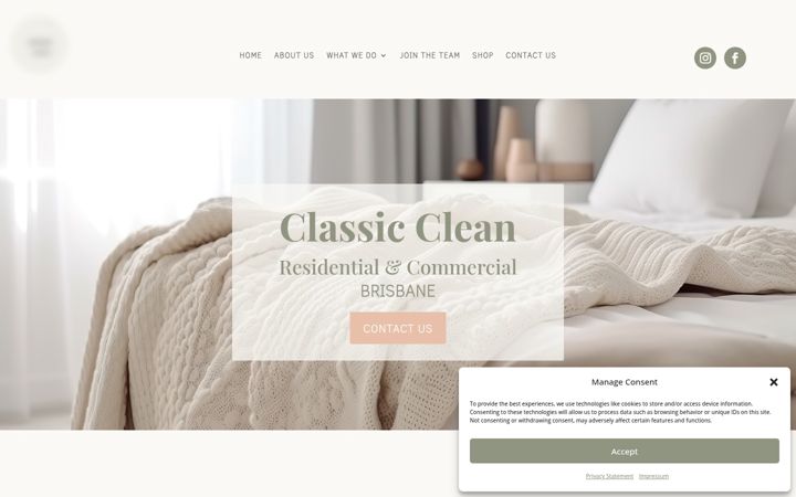 Snimka zaslona za classiccleanbrisbane.com.au