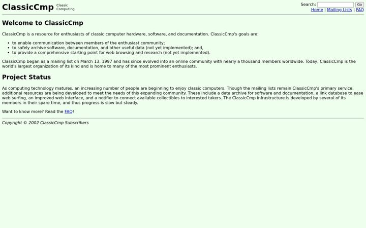 Screenshot of classiccmp.org