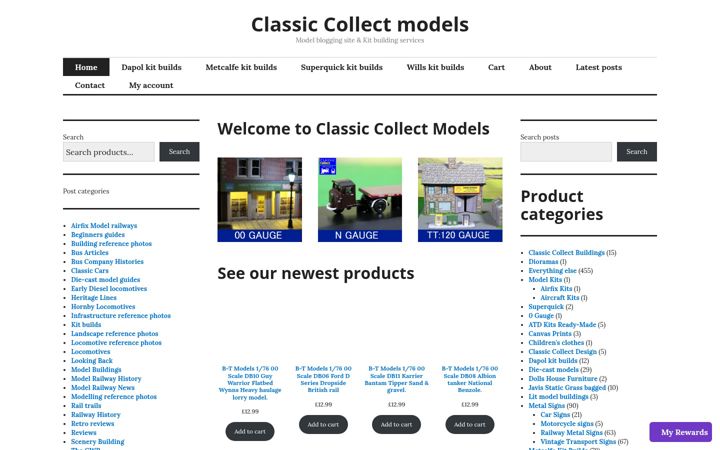 Ekrano kopija classiccollectmodels.co.uk