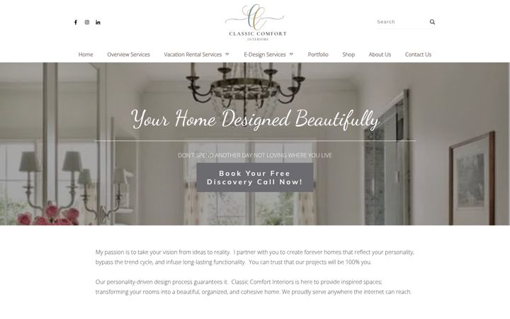Screenshot of classiccomfortinteriors.com