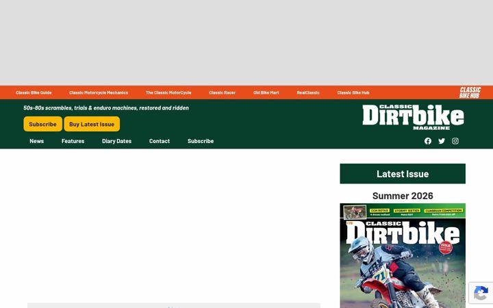 Screenshot of classicdirtbike.co.uk