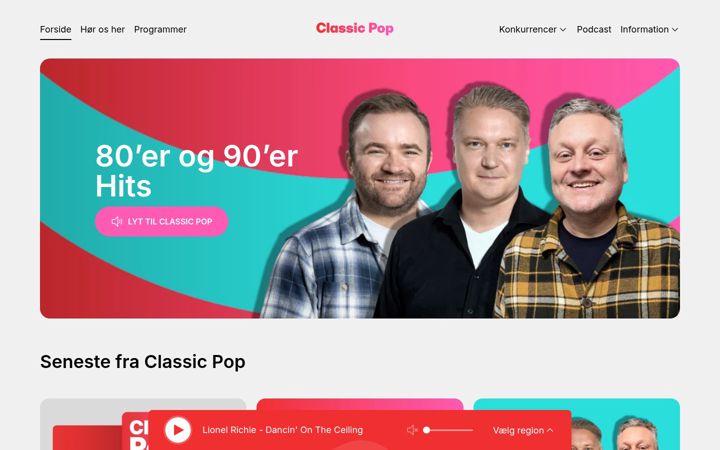 Screenshot of classicfm.dk