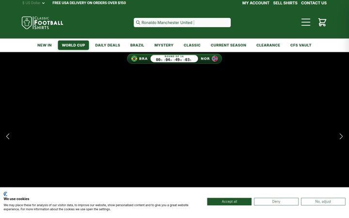 Screenshot of classicfootballshirts.com