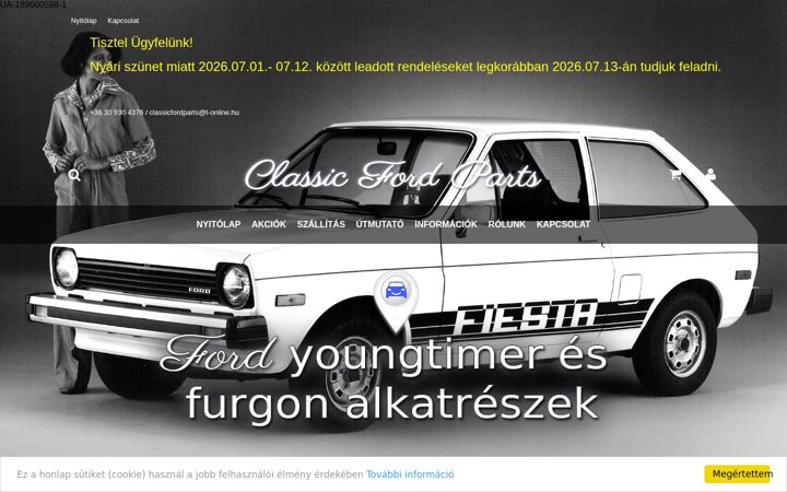 Screenshot stránky classicfordparts.hu