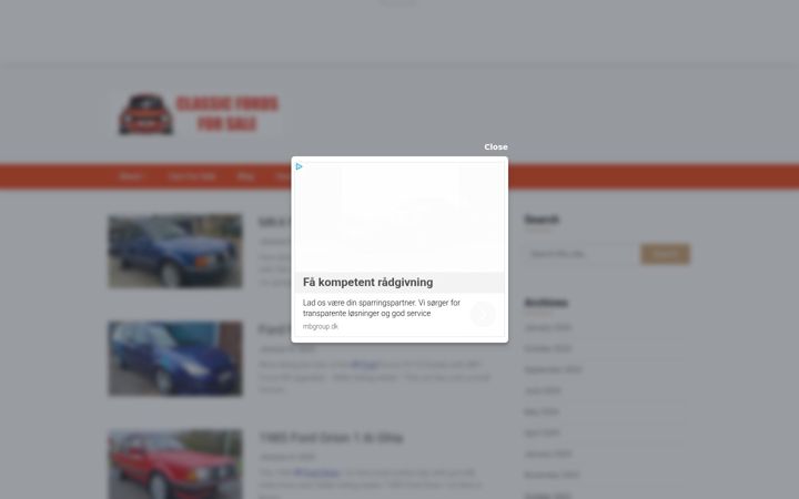 Screenshot of classicfordsforsale.co.uk