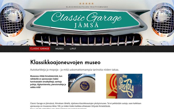 Screenshot von classicgaragejamsa.fi