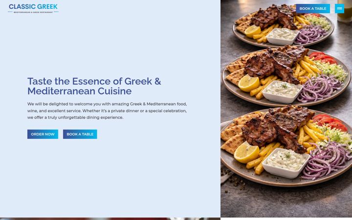 Screenshot of classicgreekrestaurant.co.uk