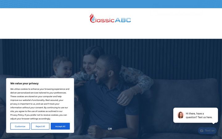 Screenshot of classicheatandair.com