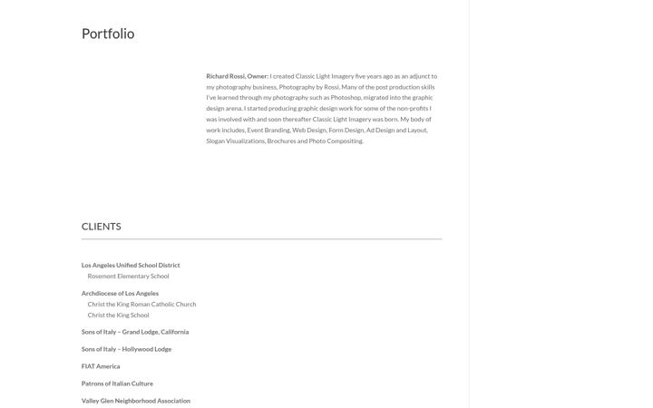 Screenshot of classiclightimagery.com